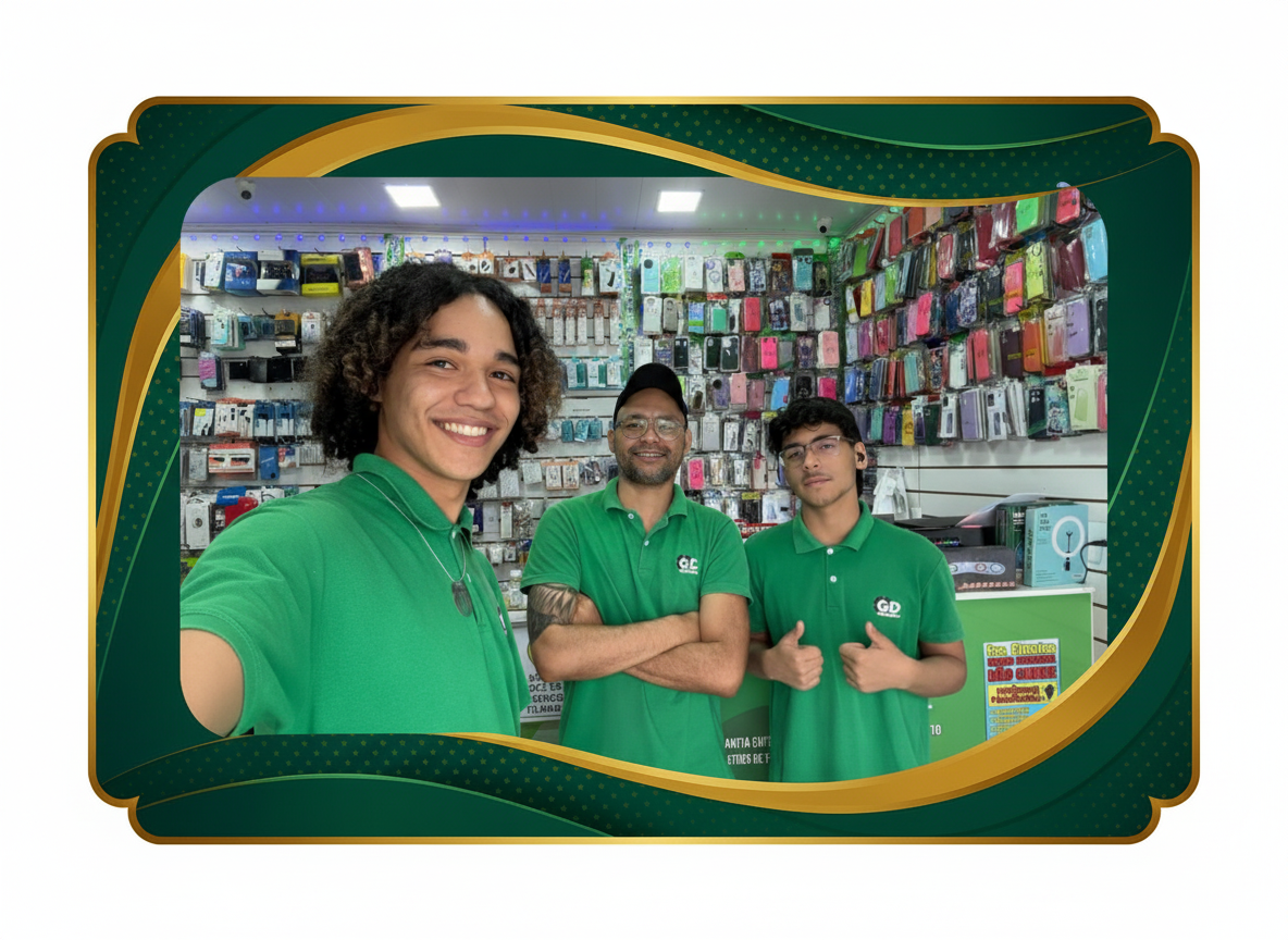 Equipe GD Inforcell completa na loja